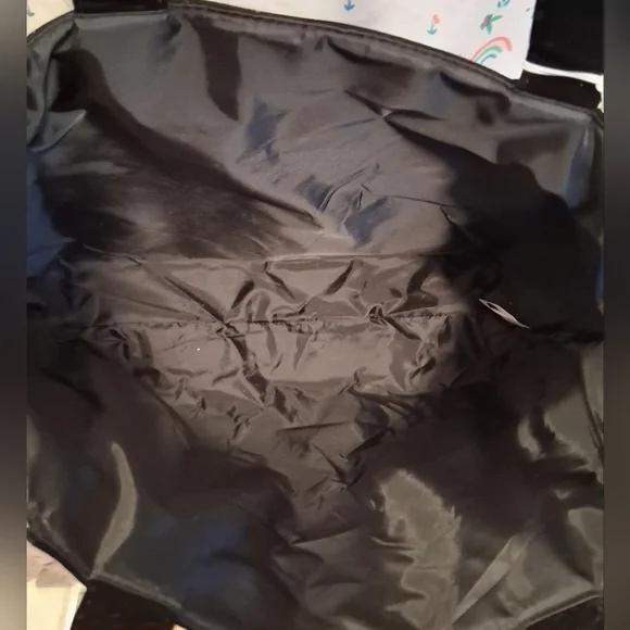 NWT Jimmy Choo Black Velvet & Silver Sparkle Travel Cosmetic Beauty Tote Bag - Picture 4 of 8